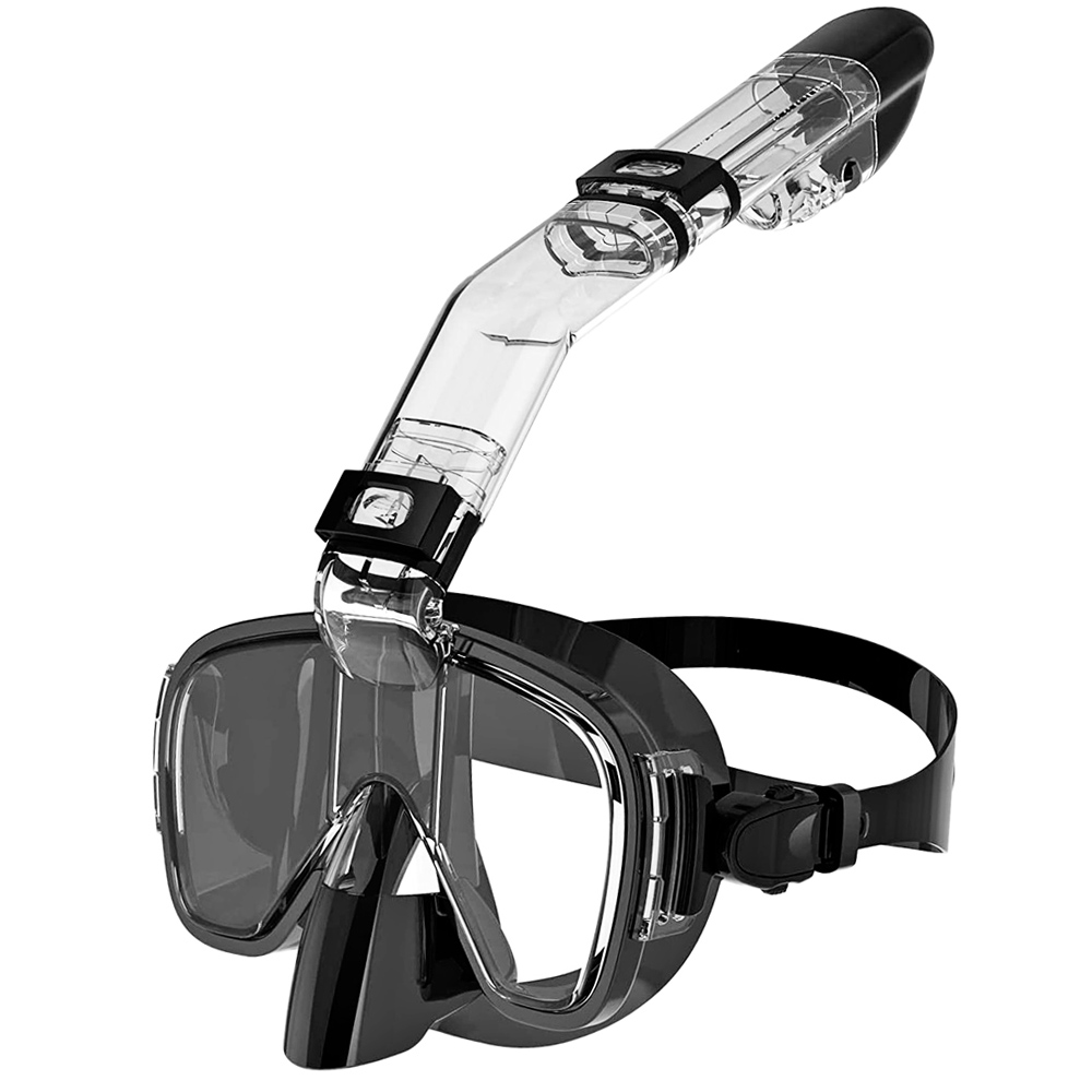 Snorkel Mask Full Face - Tauchmasken, faltbares Antibeschlag-Schnorchelmasken-Set mit vollständig trockenem