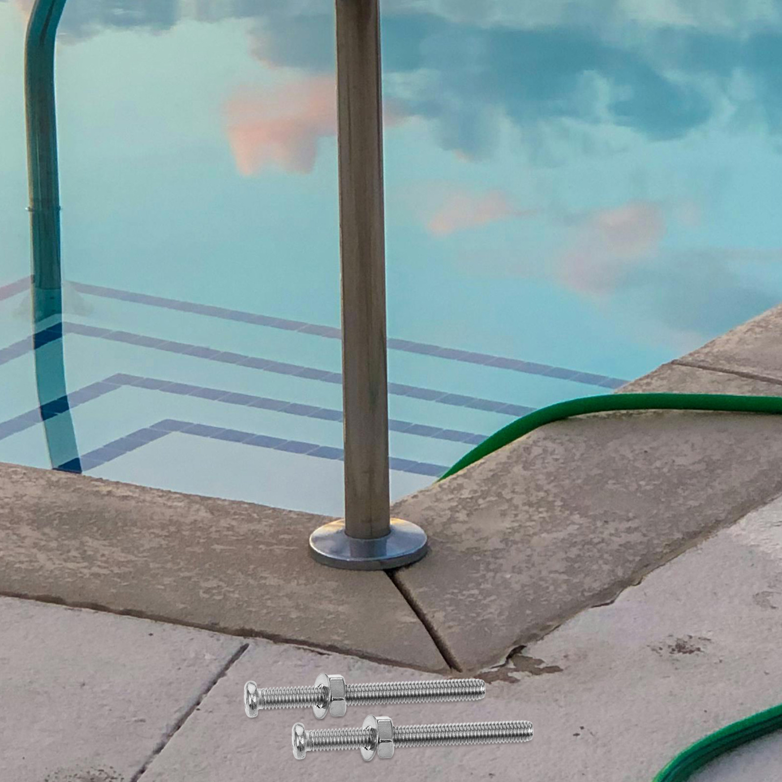 Pool Ladder Above Ground - 6 Stück Pool-Treppenschrauben, universelles Leiterzubehör, Ersatz-Befestigungsbolzen