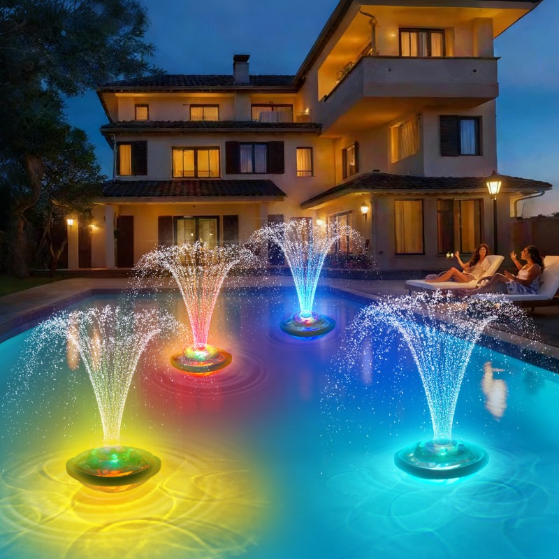 Pool Light Solar Rechargeable - 2026 Neue kabellose Fernbedienung für Springbrunnenbeleuchtung,
