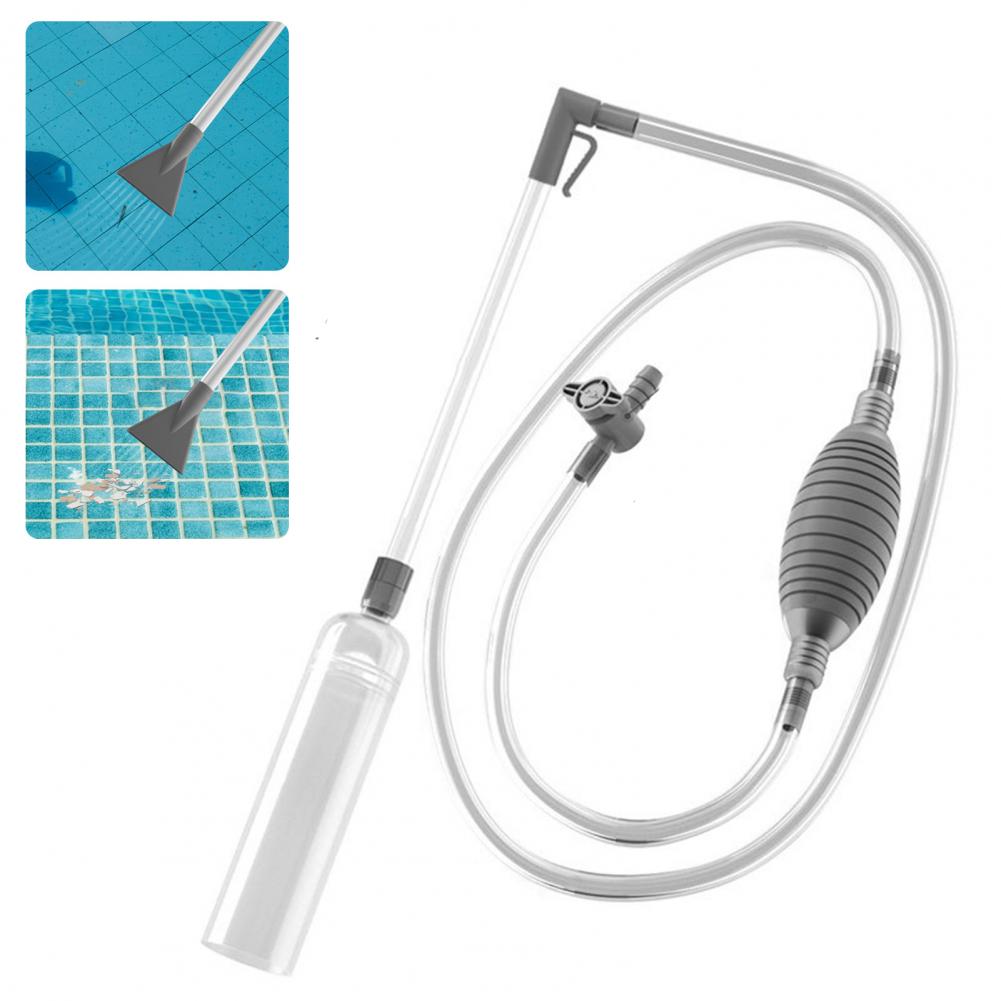 Pool Vacuum Manual - Schwimmbad-Staubsauger mit 2 Düsenadaptern, Siphon, Schlauchventil,