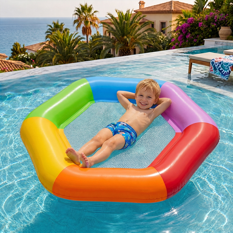 Neuer sechseckiger, bunter, au – Pool Lounger Inflatable Bewertung und Preis